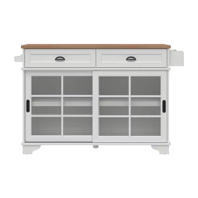 Walker Edison 48 White Free-Standing Kitchen Island