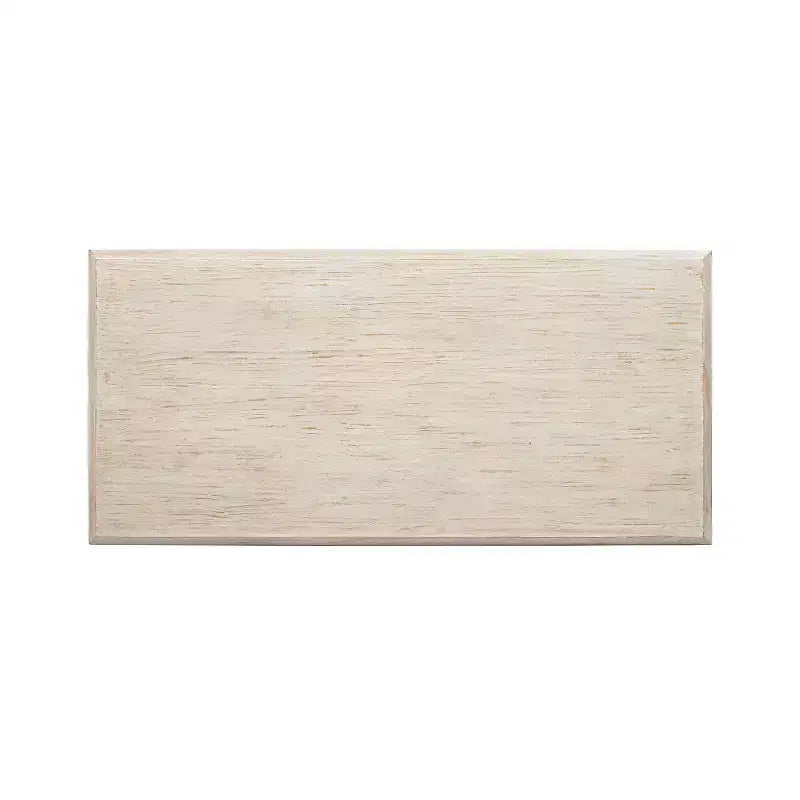 Jennifer Taylor Home Veda 55 Reclaimed Wood Stacked Geometric Waterfall Coffee Table, Whitewashed Natural Reclaimed Pine Wood
