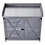 VEVOR Potting Bench Table, Outdoor Gardening Wooden Storage Cabinet with 39 x 19 in Wood Tabletop, Garden Planting Workstation, Gray
