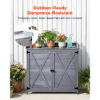 VEVOR Potting Bench Table, Outdoor Gardening Wooden Storage Cabinet with 39 x 19 in Wood Tabletop, Garden Planting Workstation, Gray