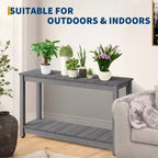 Durable All-Weather Wooden Patio Side Table, Classic Outdoor End Table for Garden, Lawn & Porch, Compact & Stable