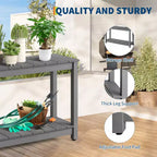 Durable All-Weather Wooden Patio Side Table, Classic Outdoor End Table for Garden, Lawn & Porch, Compact & Stable