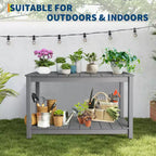 Durable All-Weather Wooden Patio Side Table, Classic Outdoor End Table for Garden, Lawn & Porch, Compact & Stable