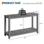 Durable All-Weather Wooden Patio Side Table, Classic Outdoor End Table for Garden, Lawn & Porch, Compact & Stable