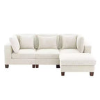 Corduroy Convertible Modular Sectional Sofa with Ottomans, Configurable Couch for Living Room, Easy Assembly