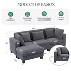 Corduroy Convertible Modular Sectional Sofa with Ottomans, Configurable Couch for Living Room, Easy Assembly