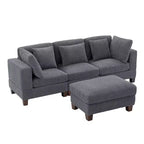 Corduroy Convertible Modular Sectional Sofa with Ottomans, Configurable Couch for Living Room, Easy Assembly