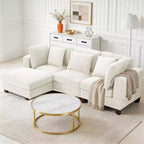 Corduroy Convertible Modular Sectional Sofa with Ottomans, Configurable Couch for Living Room, Easy Assembly