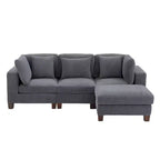 Corduroy Convertible Modular Sectional Sofa with Ottomans, Configurable Couch for Living Room, Easy Assembly