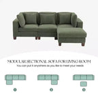 Corduroy Convertible Modular Sectional Sofa with Ottomans, Configurable Couch for Living Room, Easy Assembly