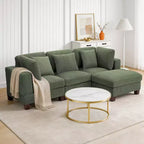 Corduroy Convertible Modular Sectional Sofa with Ottomans, Configurable Couch for Living Room, Easy Assembly