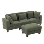 Corduroy Convertible Modular Sectional Sofa with Ottomans, Configurable Couch for Living Room, Easy Assembly