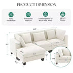 Corduroy Convertible Modular Sectional Sofa with Ottomans, Configurable Couch for Living Room, Easy Assembly