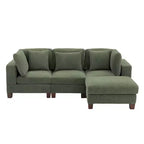 Corduroy Convertible Modular Sectional Sofa with Ottomans, Configurable Couch for Living Room, Easy Assembly
