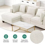 Corduroy Convertible Modular Sectional Sofa with Ottomans, Configurable Couch for Living Room, Easy Assembly