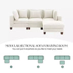 Corduroy Convertible Modular Sectional Sofa with Ottomans, Configurable Couch for Living Room, Easy Assembly