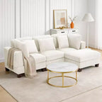 Corduroy Convertible Modular Sectional Sofa with Ottomans, Configurable Couch for Living Room, Easy Assembly