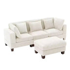 Corduroy Convertible Modular Sectional Sofa with Ottomans, Configurable Couch for Living Room, Easy Assembly