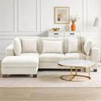 Corduroy Convertible Modular Sectional Sofa with Ottomans, Configurable Couch for Living Room, Easy Assembly