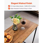 VEVOR Bar Table, 1PCS 53 Kitchen Bar Table, Tall Dining Tables with Rounded Edge, Rectangular High Top Kitchen Tables, Brown&Black