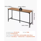 VEVOR Bar Table, 1PCS 53 Kitchen Bar Table, Tall Dining Tables with Rounded Edge, Rectangular High Top Kitchen Tables, Brown&Black