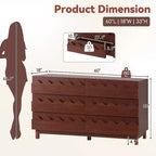 GDFStudio Eunice 60 Modern Wood 6-Drawer Dresser with Wave Front Design