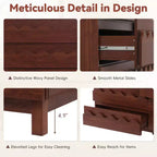 GDFStudio Eunice 60 Modern Wood 6-Drawer Dresser with Wave Front Design