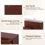 GDFStudio Eunice 60 Modern Wood 6-Drawer Dresser with Wave Front Design