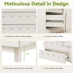 GDFStudio Eunice 60 Modern Wood 6-Drawer Dresser with Wave Front Design