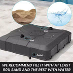 11FT Crestlive Products 2-Tier Top Outdoor Patio Cantilever Umbrella With Solar Light Strips Offset 360 Rotation Wheel Base 350lbs Max