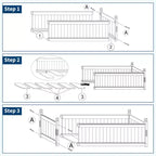 43.5 Solid Wood Raised Garden Bed, Elevated Rectangular Growing Box for Porch Vegetables & Flowers