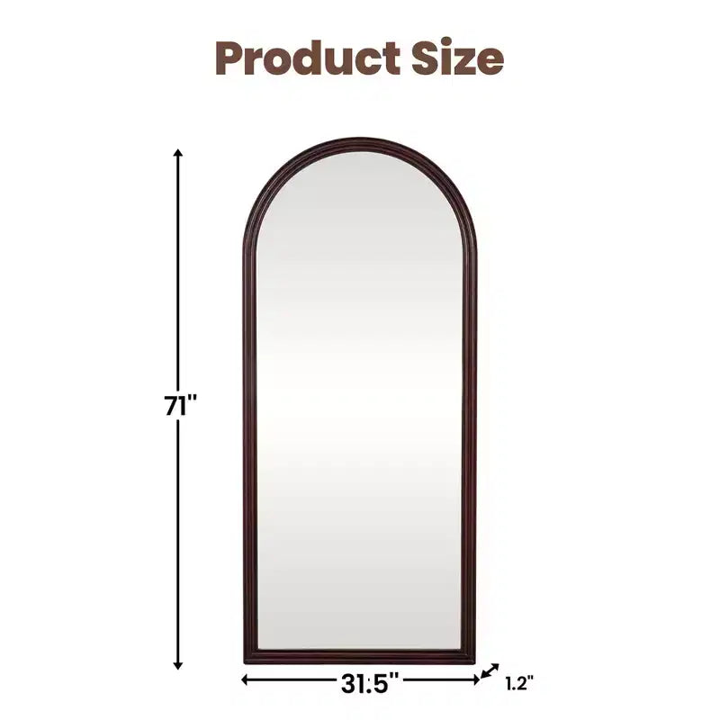 Dovelina 71H x 31W Arch Full Length Mirror Decorative Leaning Mirror Modern Wall Bathroom Mirror for Living Room Dining Room Entryway Bedroom