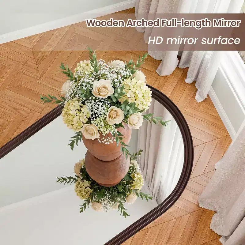 Dovelina 71H x 31W Arch Full Length Mirror Decorative Leaning Mirror Modern Wall Bathroom Mirror for Living Room Dining Room Entryway Bedroom