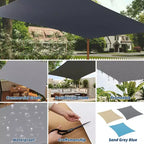 10x13 ft Rectangle Sun Shade Sail, UV Block Shade Cloth Canopy, Outdoor Sunshade for Patio, Backyard, Deck, Garden, Yard & Facilities