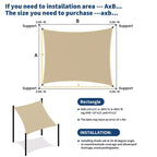 10x13 ft Rectangle Sun Shade Sail, UV Block Shade Cloth Canopy, Outdoor Sunshade for Patio, Backyard, Deck, Garden, Yard & Facilities