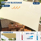10x13 ft Rectangle Sun Shade Sail, UV Block Shade Cloth Canopy, Outdoor Sunshade for Patio, Backyard, Deck, Garden, Yard & Facilities