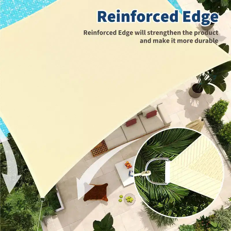 10x13 ft Rectangle Sun Shade Sail, UV Block Shade Cloth Canopy, Outdoor Sunshade for Patio, Backyard, Deck, Garden, Yard & Facilities