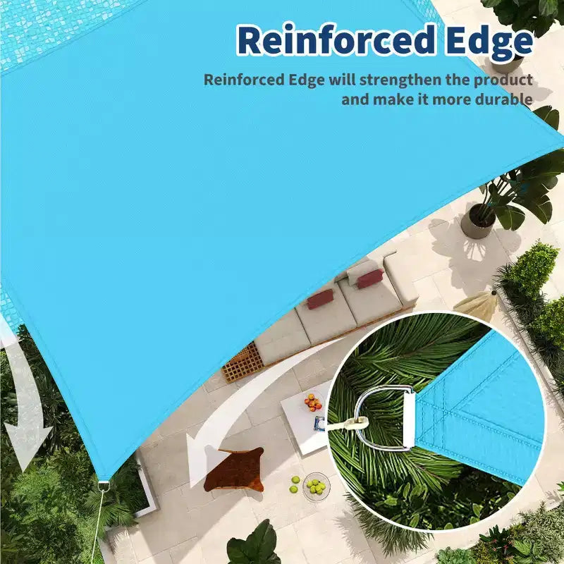 10x13 ft Rectangle Sun Shade Sail, UV Block Shade Cloth Canopy, Outdoor Sunshade for Patio, Backyard, Deck, Garden, Yard & Facilities