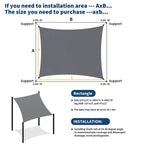 10x13 ft Rectangle Sun Shade Sail, UV Block Shade Cloth Canopy, Outdoor Sunshade for Patio, Backyard, Deck, Garden, Yard & Facilities