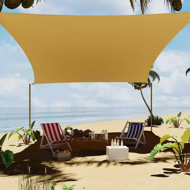 10x13 ft Rectangle Sun Shade Sail, UV Block Shade Cloth Canopy, Outdoor Sunshade for Patio, Backyard, Deck, Garden, Yard & Facilities