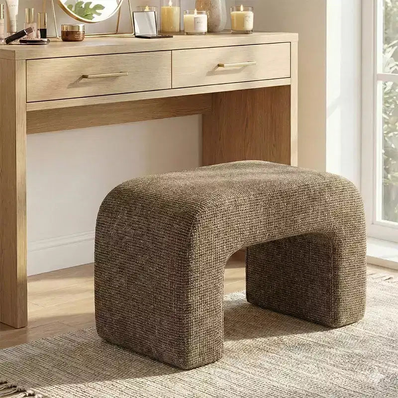 29 Modern Upholstered Bench, Soft Padded Accent Seat for Small Spaces, Footrest or Vanity Stool, Modern Seating for Living Room-Panipeachy