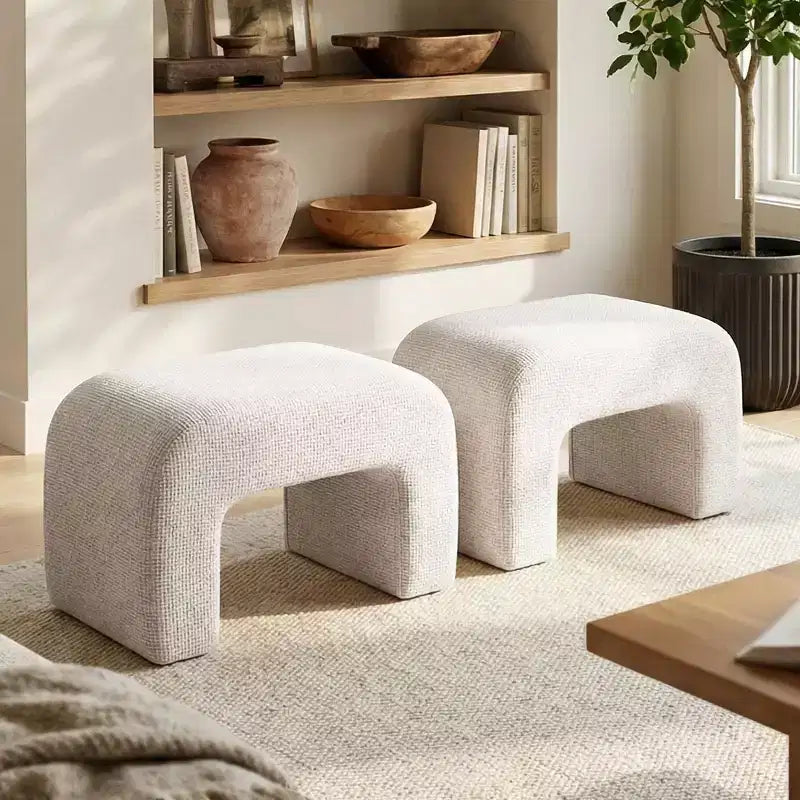 29 Modern Upholstered Bench, Soft Padded Accent Seat for Small Spaces, Footrest or Vanity Stool, Modern Seating for Living Room-Panipeachy