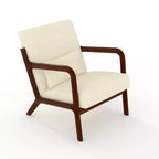 Mid-Century Chenille Accent Chair, Cozy Reading Chair, Modern Lounge Armchair with Lumbar Pillow, Solid Wood Frame, for Living Room, Bedroom, Office