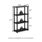 HOMLUX 4-Tier Multipurpose Storage Shelf, Open Bookcase with Durable Frame for Home