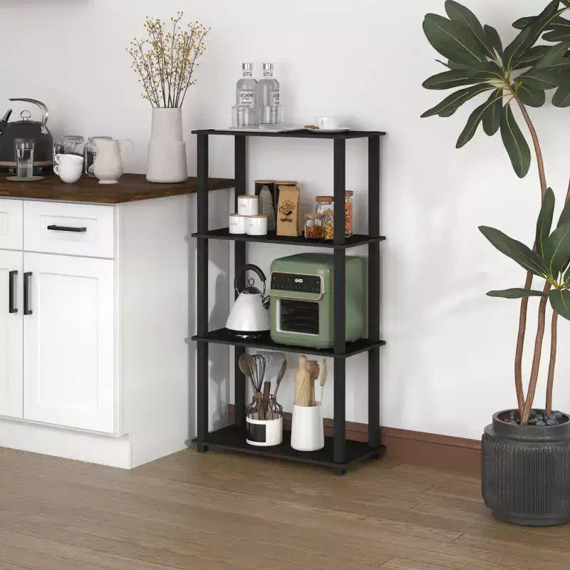 HOMLUX 4-Tier Multipurpose Storage Shelf, Open Bookcase with Durable Frame for Home