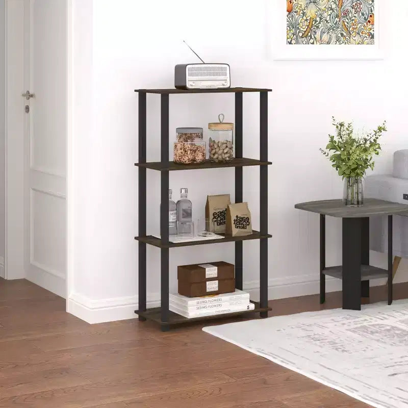 HOMLUX 4-Tier Multipurpose Storage Shelf, Open Bookcase with Durable Frame for Home