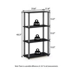 HOMLUX 4-Tier Multipurpose Storage Shelf, Open Bookcase with Durable Frame for Home