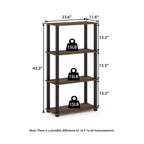 HOMLUX 4-Tier Multipurpose Storage Shelf, Open Bookcase with Durable Frame for Home