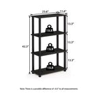 HOMLUX 4-Tier Multipurpose Storage Shelf, Open Bookcase with Durable Frame for Home