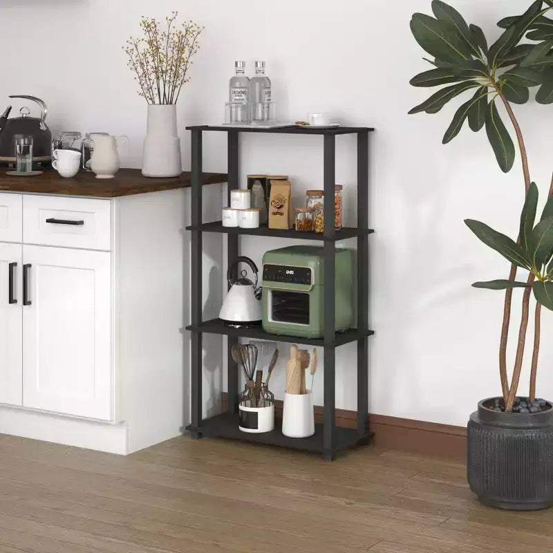 HOMLUX 4-Tier Multipurpose Storage Shelf, Open Bookcase with Durable Frame for Home
